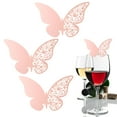 thumbnail image 3 of 20 Pink Butterfly-Shaped Hollow Name Place Cards for Wine Glass Table Decor at Weddings, 3 of 7