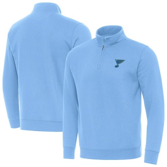 Men's Antigua Blue St. Louis Blues Victory Quarter-Zip Pullover Top