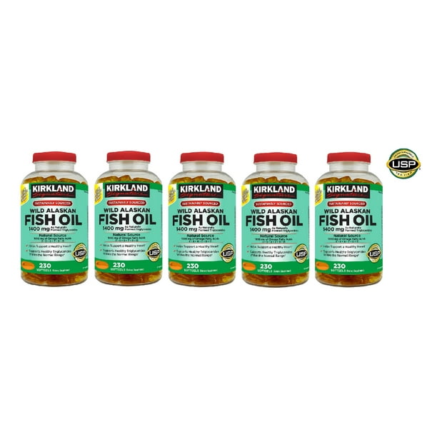Kirkland Signature Wild Alaskan Fish Oil 1400 mg., 230 Softgels 5PK