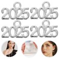 thumbnail image 3 of 50 piezas de dijes DIY de aleación vintage, suministros de joyería, dijes de números 2025, collares, pulseras, colgantes, accesorios artesanales para decoraciones de graduación y Año Nuevo, 3 of 7
