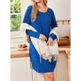 thumbnail image 6 of KISSGAL Bamboo Viscose Nightgowns for Women Long Sleeve Pajamas Dress Curved Hem Nightdrss Knee Length Sleepshirts, 6 of 9