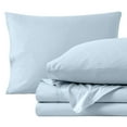 thumbnail image 1 of Bare Home Organic Percale Sheet Set - 300 Thread Count - 100% Organic Cotton - Queen, Winter Blue, 1 of 7