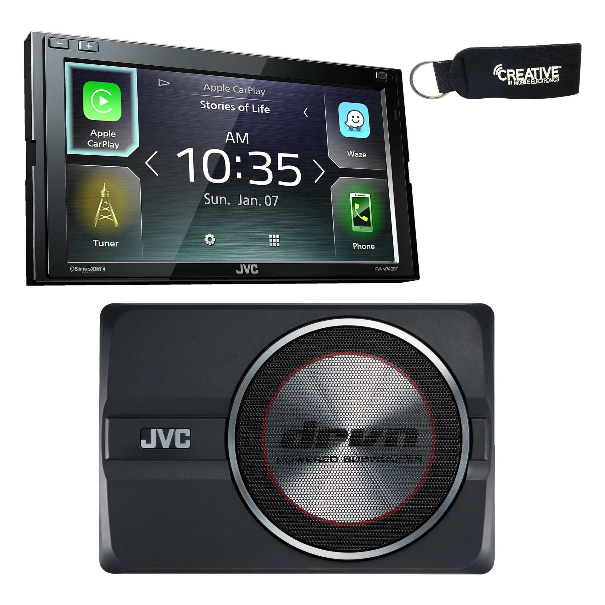 JVC KWM740BT Compatible with CarPlay, Android Auto with CWDRA8 8 Inch