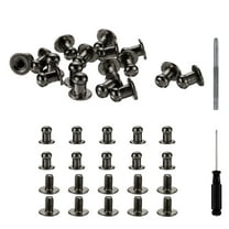 30 Pcs Round Head Button Studs 5mm Alloy Leather Rivets with Screw Leather Punch Screwdriver, Silver