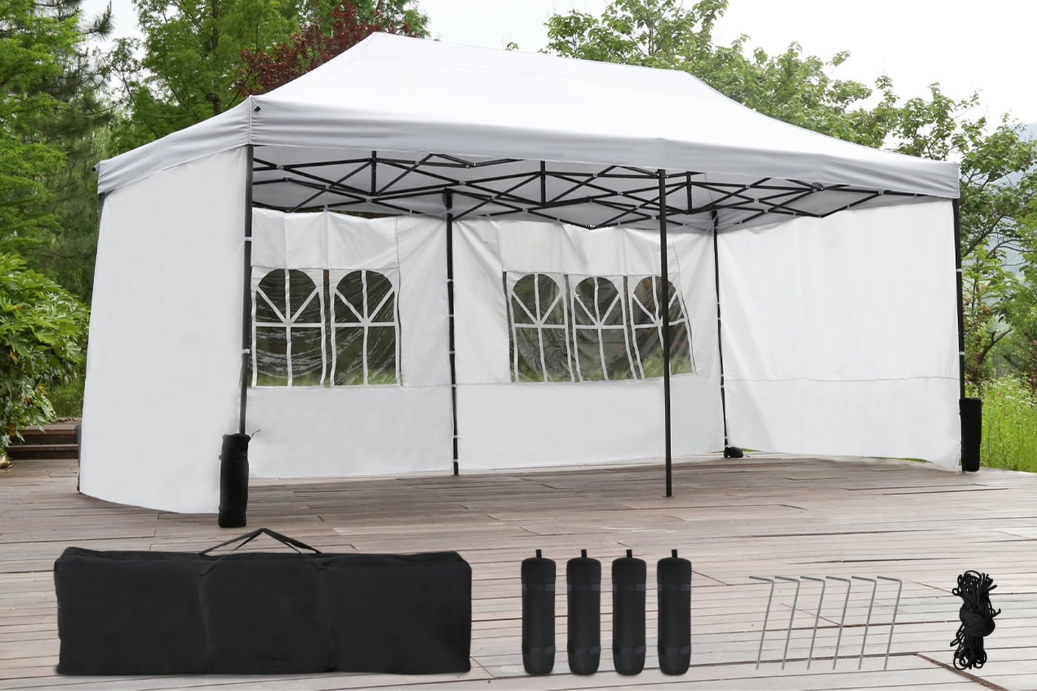 Details about   10 x20' EZ Pop UP Wedding Party Tent Folding Gazebo Canopy Heavy Duty Carry Case 