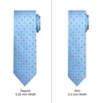 thumbnail image 3 of Jacob Alexander Men's Woven Square Deco Pattern Slim 2.5 inch Width Neck Tie - Teal Light Blue, 3 of 6