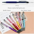 thumbnail image 4 of 20pcs 2 in 1 Stylus Ballpoint Pen, Crystal Diamond Retractable Screen Touch Pen, Bling Capacitive Pens for Smartphones, Note, Tab, Office School Stationery (20 Pen-black ink), 4 of 6