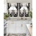 thumbnail image 4 of Brown Bear Swag Valance and Tier Curtains Set Black Bear Forest Animal Modern Art Retro Kitchen Curtains 3 Piece Set Rod Pocket Panels for Bedroom Cafe Swag Valances and 24 inches Tiers, 4 of 6