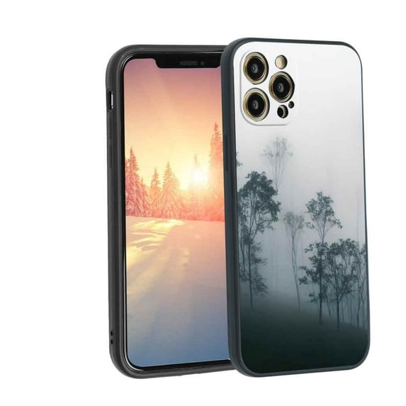 Foggy-Forest-367 Phone Case, Degined for iPhone 12 Pro Case Men Women, Flexible Silicone Shockproof Case for iPhone 12 Pro