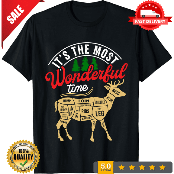 Christmas Hunting It's The Most Wonderful Time Deer Hunting Unisex T-shirt, NEW INSTOCK-TH70712