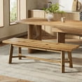 thumbnail image 6 of Finmind 55.12-inch Solid Wood Dining Bench, Farmhouse Long Kitchen Bench with Strengthened Legs for Dining Room, Kitchen, Living Room, Brown, 6 of 10