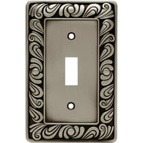 Franklin Brass Paisley Wall Plate, Brushed Satin Pewter Single Switch Cover Switch Cover, 1-Pack, 64048