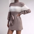 thumbnail image 5 of Bigersell Strapless Dress Women Short Sleeve Casual Loose Stripe Splicing Sweater Knit Dress Cute Dresses for Teen Girls Women's Plus Sheath Dresses, Style 28786, Coffee L, 5 of 5