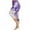 Purple, variant on Patlollav Womens Plus Size Lace Print Splice Elastic Waist Casual Leggings Pants
