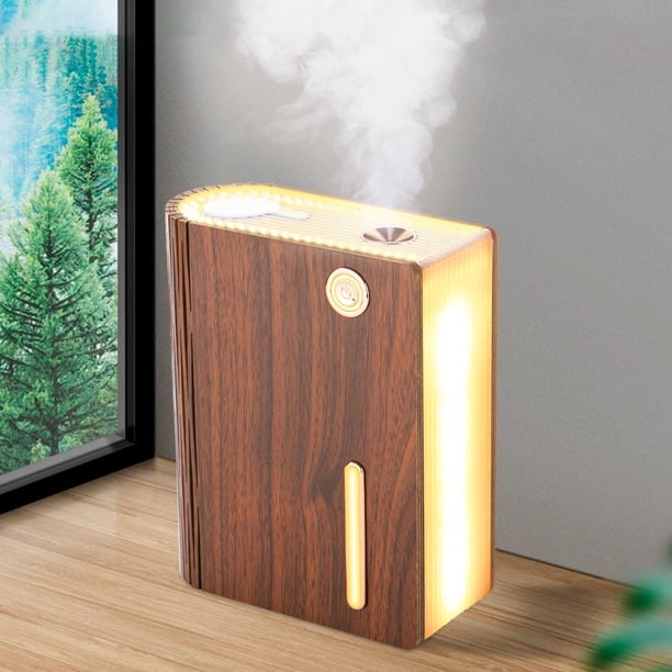 Humidificador de aire portátil para lámpara de libro, difusor de aceite esencial, carga USB, purificador de lámpara LED para dormitorio, - nuez roja perfecl Humidificador de aire