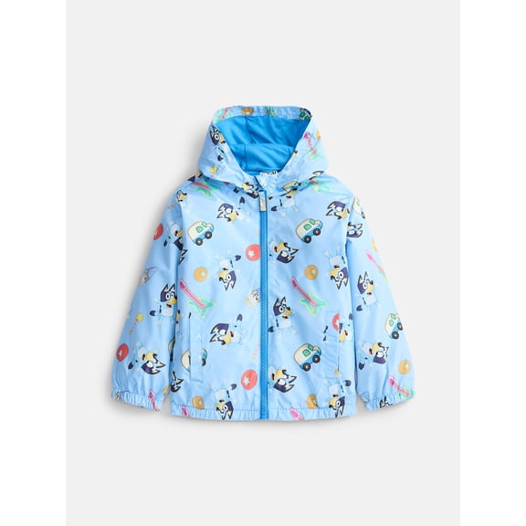 Bluey Toddler Boys Lightweight Windbreaker Jacket, Sizes 2T-5T