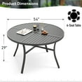 thumbnail image 3 of MF Studio 7-Piece Outdoor Dining Set with Large Round Patio Table & Stacking Chairs, Metal Steel, Black, 3 of 11