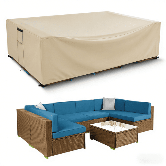 Patio Furniture Covers, Heavy Duty Outdoor Furniture Cover Waterproof, Sectional Sofa Set Covers Table and Chair Set Cover, 98"x78"x32"