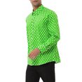 thumbnail image 4 of INSPIRE CHIC Men's Polka Dots Printed Long Sleeve Button Down Slim Dress Shirt, 4 of 6