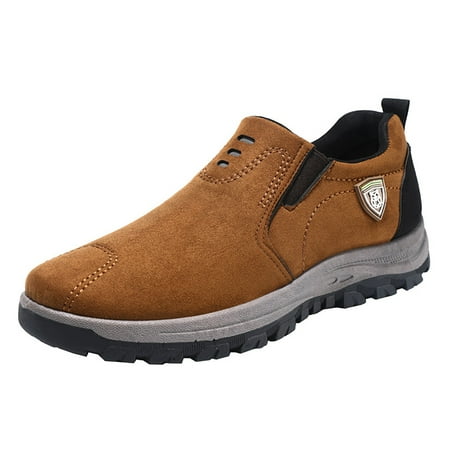 Yindaity Mens Slip On Shoes Men/Women Casual Slip on Shoes Classic Penny Loafers Shoes Suede Mules Shoes (Brown 8)