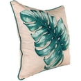 thumbnail image 6 of Jordan Manufacturing 20" x 20" Green and Coral Palm Leaves Square Reversible Decorative Throw Pillow with Welt, 6 of 7