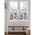 thumbnail image 7 of Half Window Curtains 24 Inches Long, Tulip Flower Window Treatment Curtain Drapes, Teal Brown Vintage Floral Plant Botanical Short Curtains Tiers for Kitchen Over Sink, 27.5"x24", 2 Panels, 7 of 7