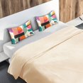 thumbnail image 5 of Yayeee Pillowcase Standard Size Set of 2 Satin Wrinkle Resistant Pillow Case, Beige Abstract, 5 of 7