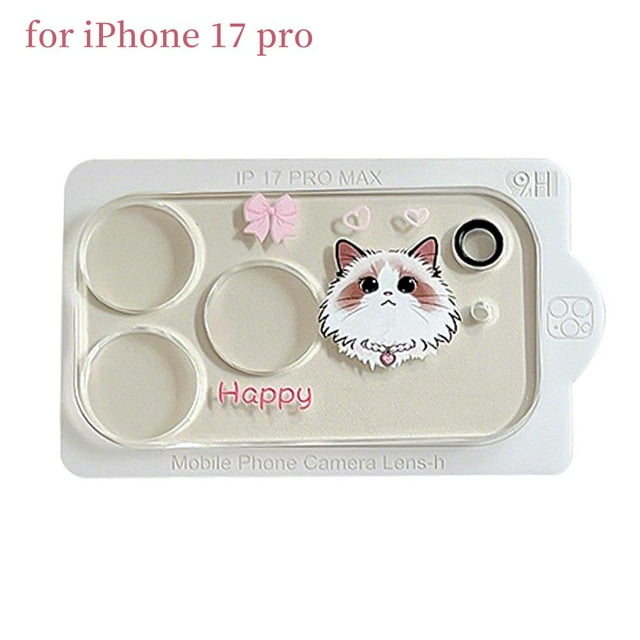 Cartoon Smartphone Camera Lens Protector for iPhone 17 Pro Max, Tempered Glass Anti-Scratch Back Camera Protector