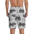 thumbnail image 3 of Naloa Gray Tractor Men's Short Pajama Pants, Lounge Comfort Shorts with Elasticized Waistband and Side Pockets - X-Large, 3 of 9