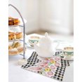 thumbnail image 4 of Easter Kitchen Dish Towels for Drying Dishes Set of 2, Spring Rabbits Ears Feet Wildflowers Black Plaid Waffle Weave Microfiber Hand Tea Bathroom Towels Quick Dry & Absorbent Towel 12x12, 4 of 7