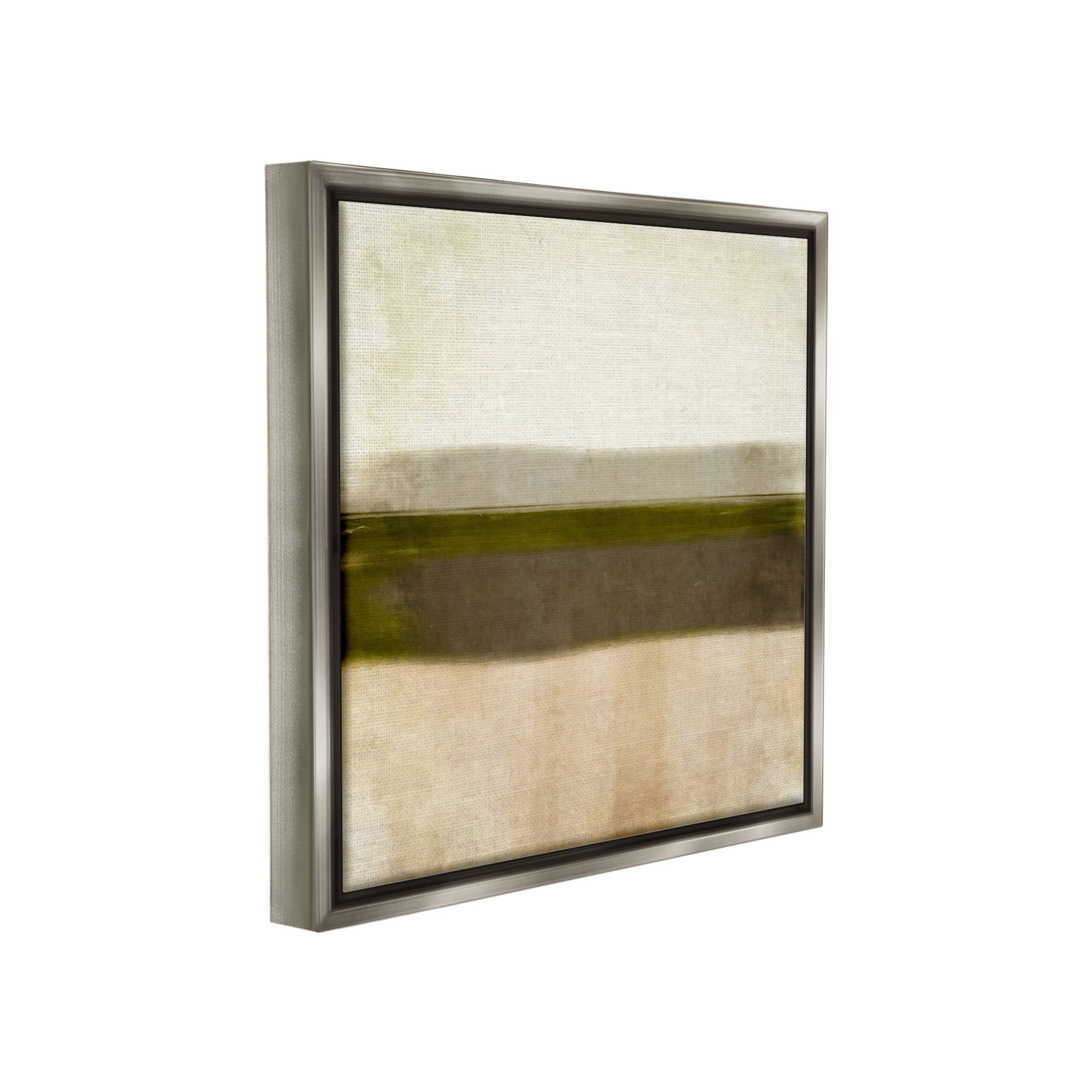 Stupell Industries Rustic Neutral Horizon Abstract Painting Gray Floater Framed Canvas Art Print Wall Art, 25 x 25