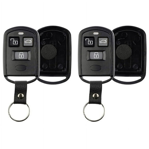 2 PACK KeylessOption Keyless Entry Remote Key Fob Case Shell Button Pad Cover Leather Strap PINHACOEF311T For 2000-2005 Hyundai Accent Sonata XG350