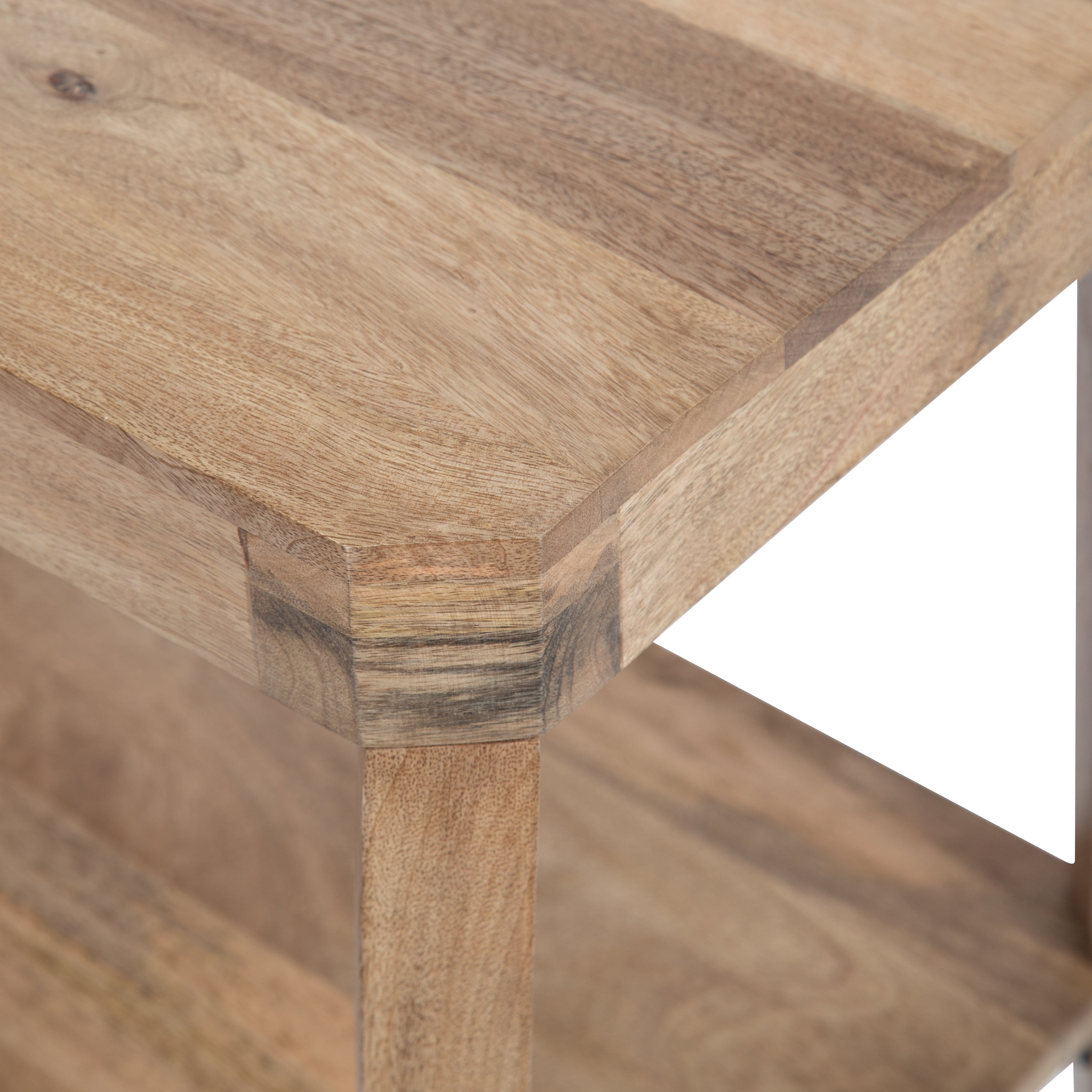 Kate and Laurel Talcott Mid-Century Rectangle Wood Side Table, 22 x 14 x 26, Natural Wood, Decorative Transitional Two Tier End Table for Use as a Bedroom Nightstand or Living Room Accent