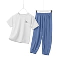 thumbnail image 6 of OGLCCG Boys Jogger Set Athletic 2 Piece Summer Outfits Performance Short Sleeve T Shirts and Sweatpants Boys Sweatsuit Set Size 3-16, 6 of 8