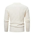thumbnail image 3 of JTieacloth Mens Sweaters Pullover Autumn And Winter New Semi High Neck Casual Sweater Base Men's Jacquard Fashion Plus Size Base Sweater(White), 3 of 4