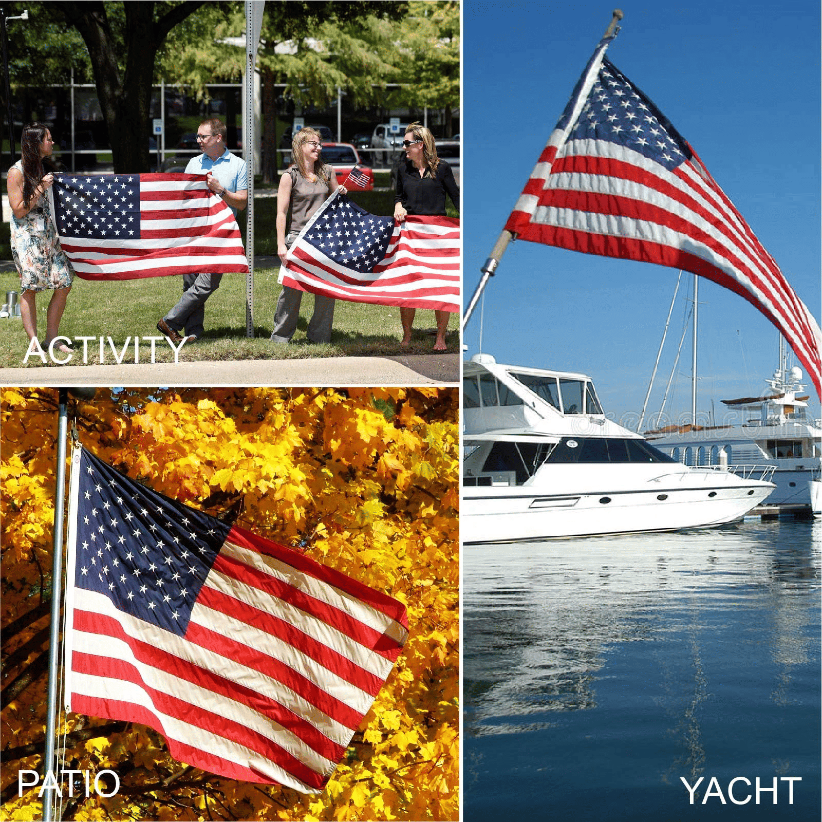 American Flag Outdoor Heavy Duty USA Flag with Embroidered Stars Sewn Stripes Brass Grommets UV Fade Resistant All Weather