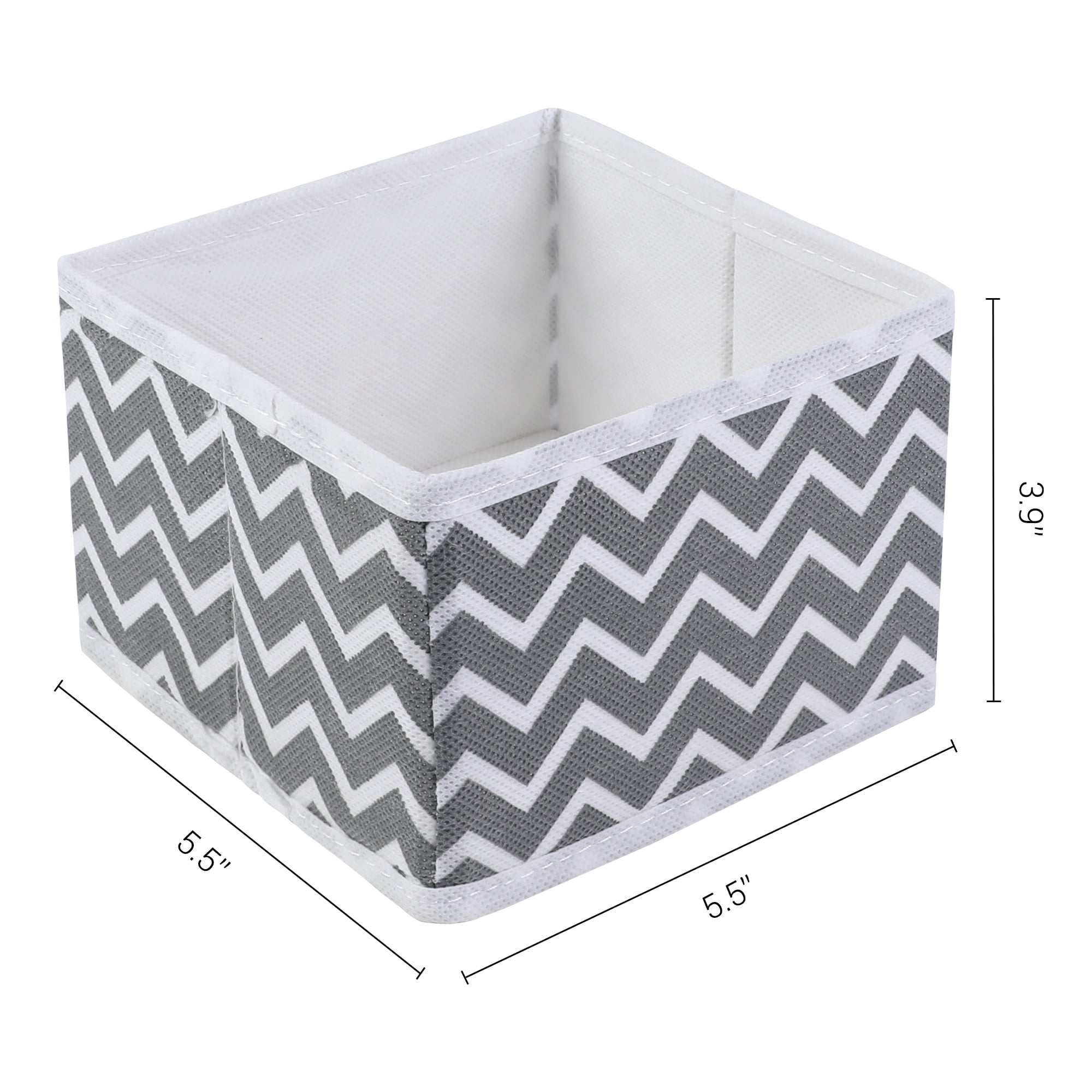 Unique Bargains Storage Bins for Closet Organizers Wavy Pattern Gray 5.5"x5.5"x3.9"