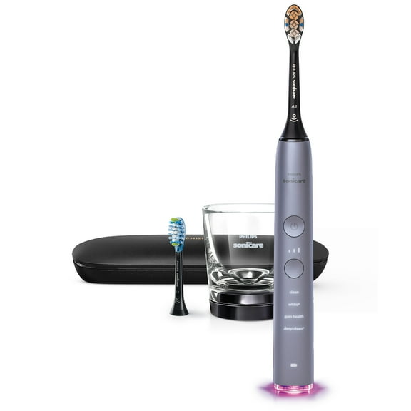 Philips Sonicare Diamondclean Smart 9300 Electric Toothbrush, Sonic Toothbrush with App, Pressure Sensor, Brush Head Detection, 4 Brushing Modes and 3 Intensity Levels, Grey, Model HX9903/45