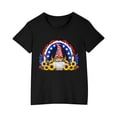 thumbnail image 2 of Toddler Kids Boys Girls Cotton T-shirt Fashion Cute Round Neck Independence Day Print Tee Short Sleeve Top Beautiful Blouses And Tops Maroon Top Jersey Cold Shoulder Short Sleeve Tops, 2 of 5