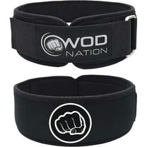 WOD Nation 4" Pro Weight Lifting Belt for Men and Women, Firm Support Nylon Waist Belt for Deadlifts, Squats, Weightlifting, Adjustable Lever Gym Belt, Lifting Accessories, Medium - 32-35" Waist