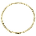 thumbnail image 2 of Genuine 14K Yellow Gold 3.50mm Solid Plain Curb Cuban Link Bracelet 9 Inch, 2 of 6
