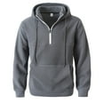 thumbnail image 3 of Chiccall Fuzzy Fleece Hoodies for Men Quarter Zip Hooded Sweatshirt Casual Pullover Sweater Outerwears with Pocket, 3 of 8