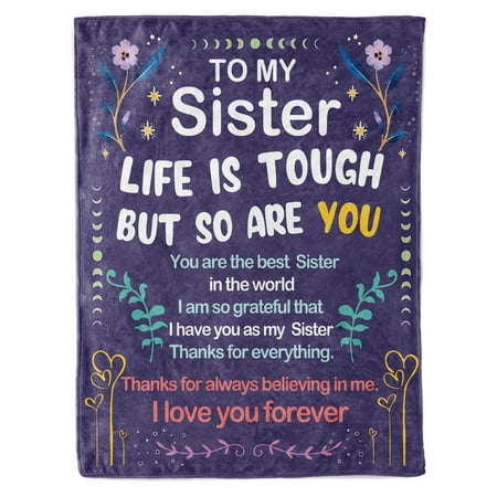 Funnil Big Sister Gift Happy Birthday Gifts for Sister from Sister Brother Sister Throw Blanket 50 x60 Sisters Graduation Gifts Purple