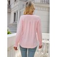 thumbnail image 4 of SIEANE Ruffle Long Sleeve Blouse for Women V Neck Hollow Out Shirt Casual Tops, 4 of 6
