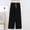 #109-Black, variant on TaTaai Womens Plus Size Pants Elastic Drawstring Waist Twill Jacquard Straight Leg Solid Soft Breathable Casual Trousers Gift