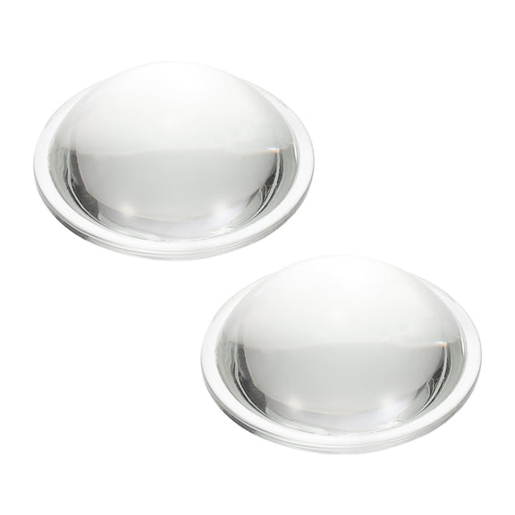 Uxcell Diameter 52mm Flat Convex Lens, 2 Pcs Height 18mm High Borosilicate Glass LED Optical Convex Condenser Lens with Edge for Flashlight Car Bike Head Lamp Spotlight, Clear 2.5mm