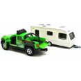 thumbnail image 4 of PEACNNG Pickup Truck Trailer Towing Toy 2 in 1 Playset, Diecast Model Car, Metal Pull Back Toy Cars Powered Doors Open Light Sound Kids Gifts for Boys & Girls, 4 of 5