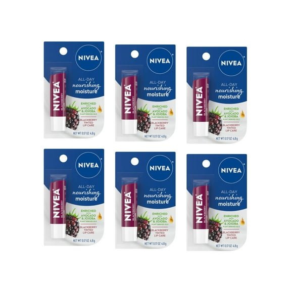 Nivea Blackberry Lip Care, 0.17 oz (Pack of 6)