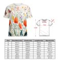 thumbnail image 2 of Watercolor Wildflowers T Shirts Basic T-Shirt Short Sleeve Ladies Tee Shirt Summer Graphic Clothing, 2 of 6