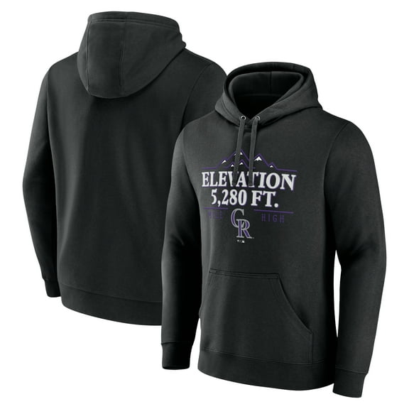 Men's Black Colorado Rockies Elevation Pullover Hoodie